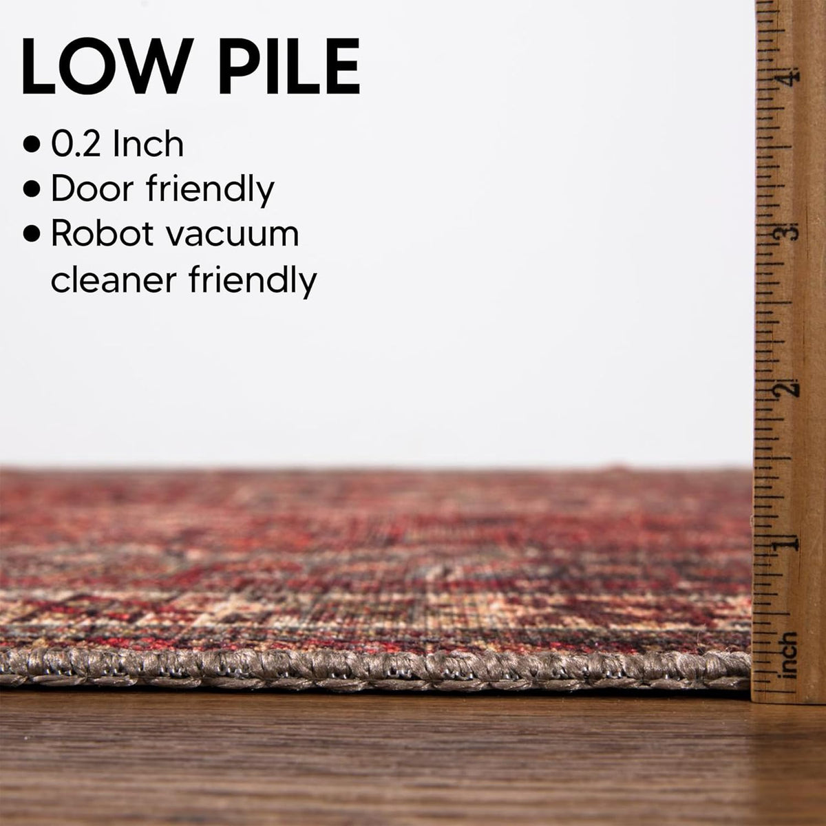 Keen Home Design Vintage Washable Entryway Rug, Non-Slip Low Pile, 3x5