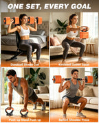 Rendpas 4-in-1 Adjustable Dumbbell Set with Foldable Bench for Home Gym