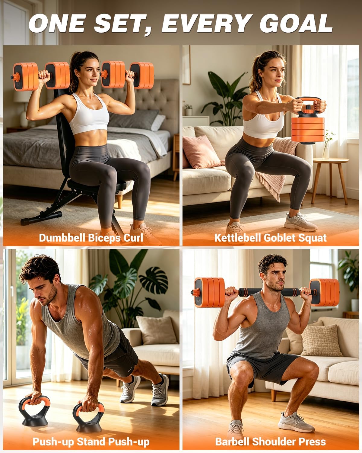 Rendpas Adjustable Dumbbell Set – Free Weights for Home Gym Workouts