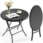 32" Round Folding Table, HDPE Top & Metal Frame, 2 Pack, White