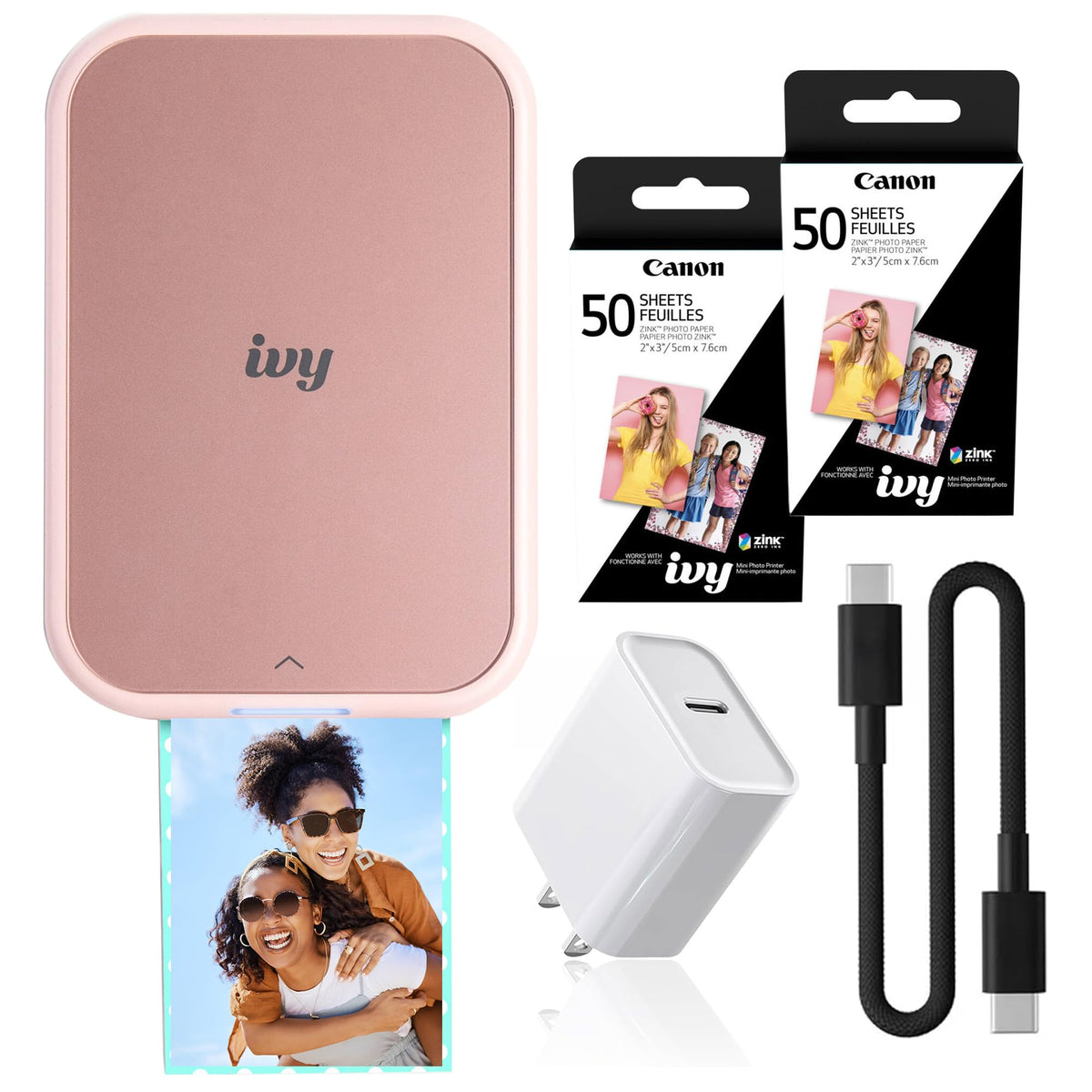 Canon Ivy 2 Mini Photo Printer (5452C018) Bundle