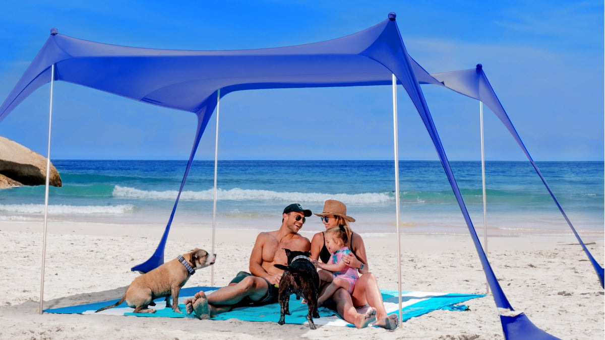 SUN NINJA Beach Tent Sun Shelter, Beach Shade Canopy with UPF50+ Protection