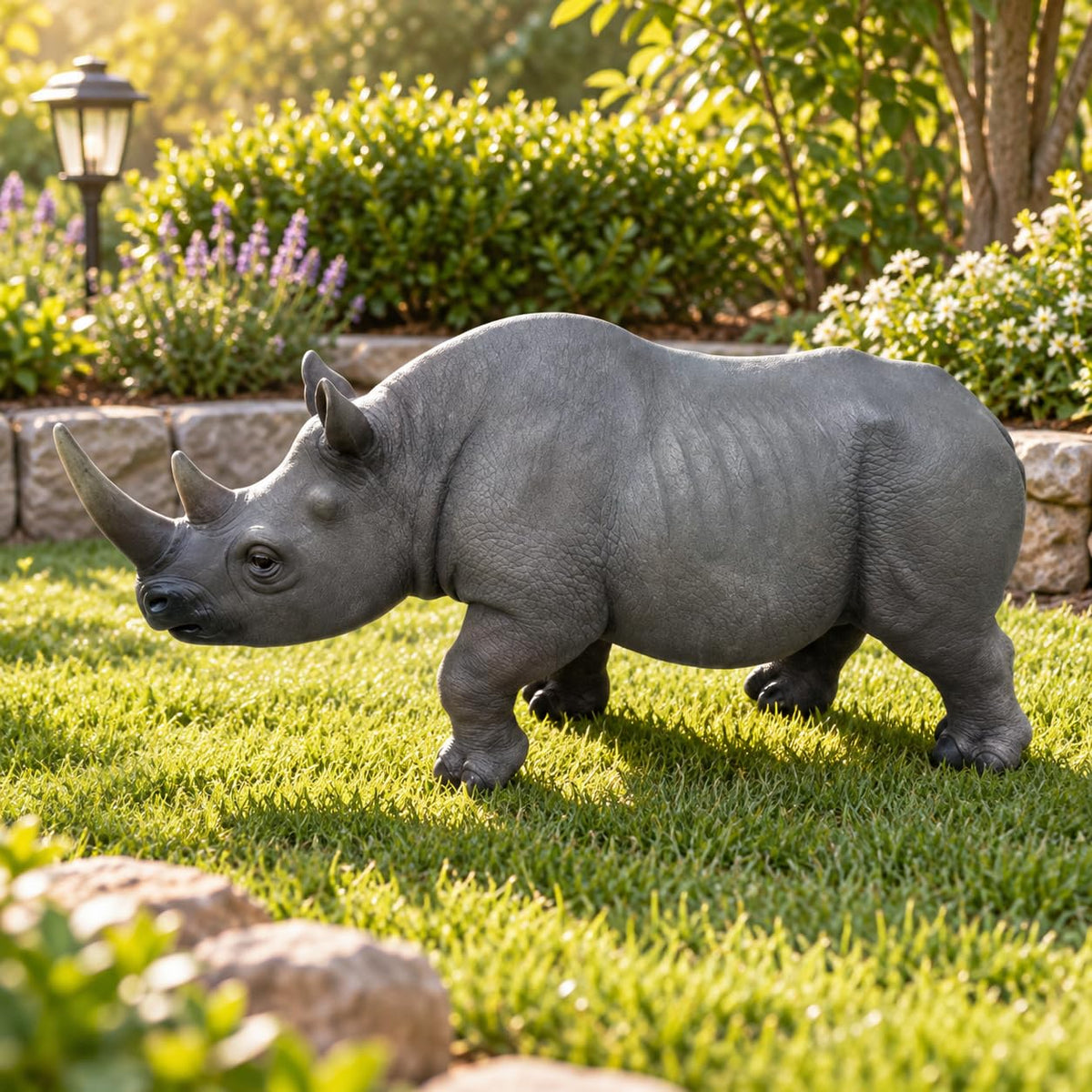 Baby Pink Pig Garden Statue with Curled Tail for Farmhouse Decor