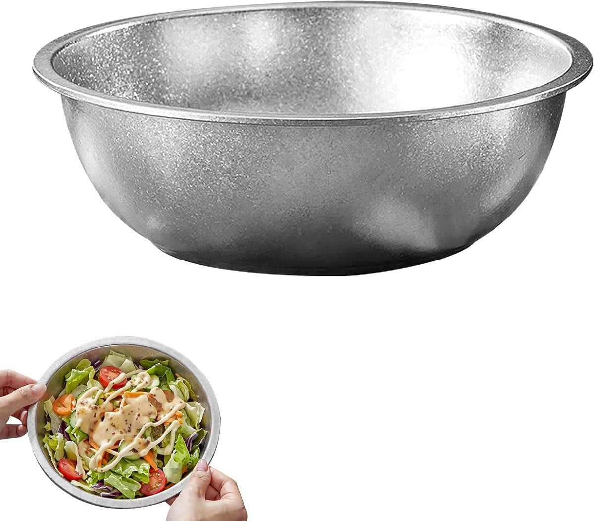Pure Titanium Mixing Bowl for Kitchen, Healthy Durable Titanium Salad Bowls for Mixing, Dishwasher Safe, Oven Safe & Refrigerator Safe, for Baking, Salad Tossing, Cooking and Prepping,2.52QT