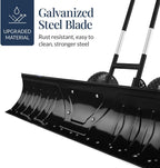 Best Choice Products 48in Heavy-Duty 2-Wheel Snow Pusher Hand Plow for Snow Removal w/Wheels, Adjustable Handle, Blade Angle - Black