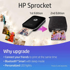 HP Sprocket Portable Photo Printer, print social media photos on 2x3 sticky-backed paper - red (Z3Z93A)