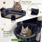 Globlazer Extra Large Cat Tower for Big Cats 20 lbs, 81in, F81, Dark Grey