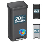 iTouchless 13.2 Gal / 50L Slim Step Pedal Kitchen Trash Can | Odor Filter