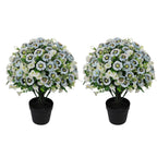 24" Artificial Cypress Ball Plants Outdoor, Fall Topiary Trees