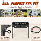 3 Burner Propane Gas Stove with Dustproof Cover