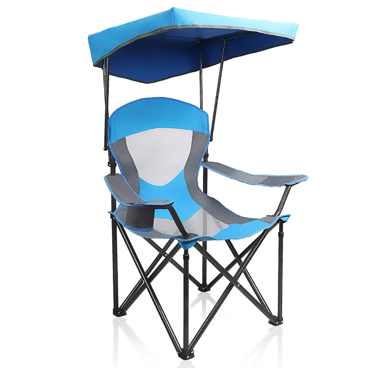 ALPHA CAMP Heavy Duty Canopy Camping Chairs with Adjustable Sunshade,2PC