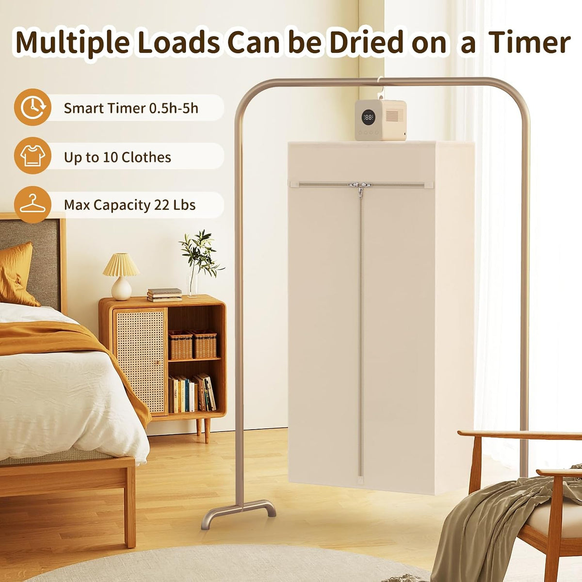 Portable Clothes Dryer, 850W Mini Portable Dryer for Travel Apartments RV, Small Compact Laundry Dry Shoe Drye, Bed Warmer, Electric Dryer Machine for Baby Clothes Underwear Socks
