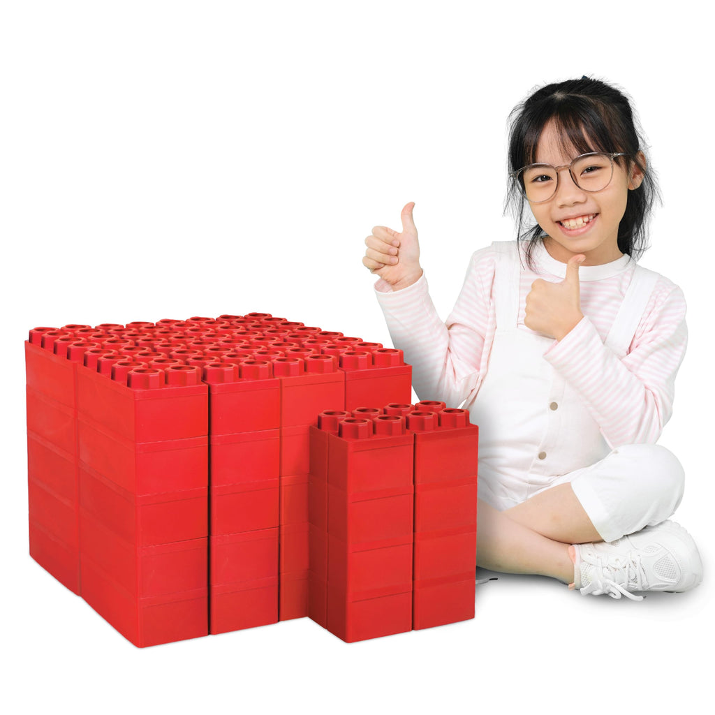 BiggoBlocks Big Blocks for Kids Ages 4-8 — Indoor & Outdoor Blocks for Kids Games — Large Building Blocks (48 pc) Learner Set