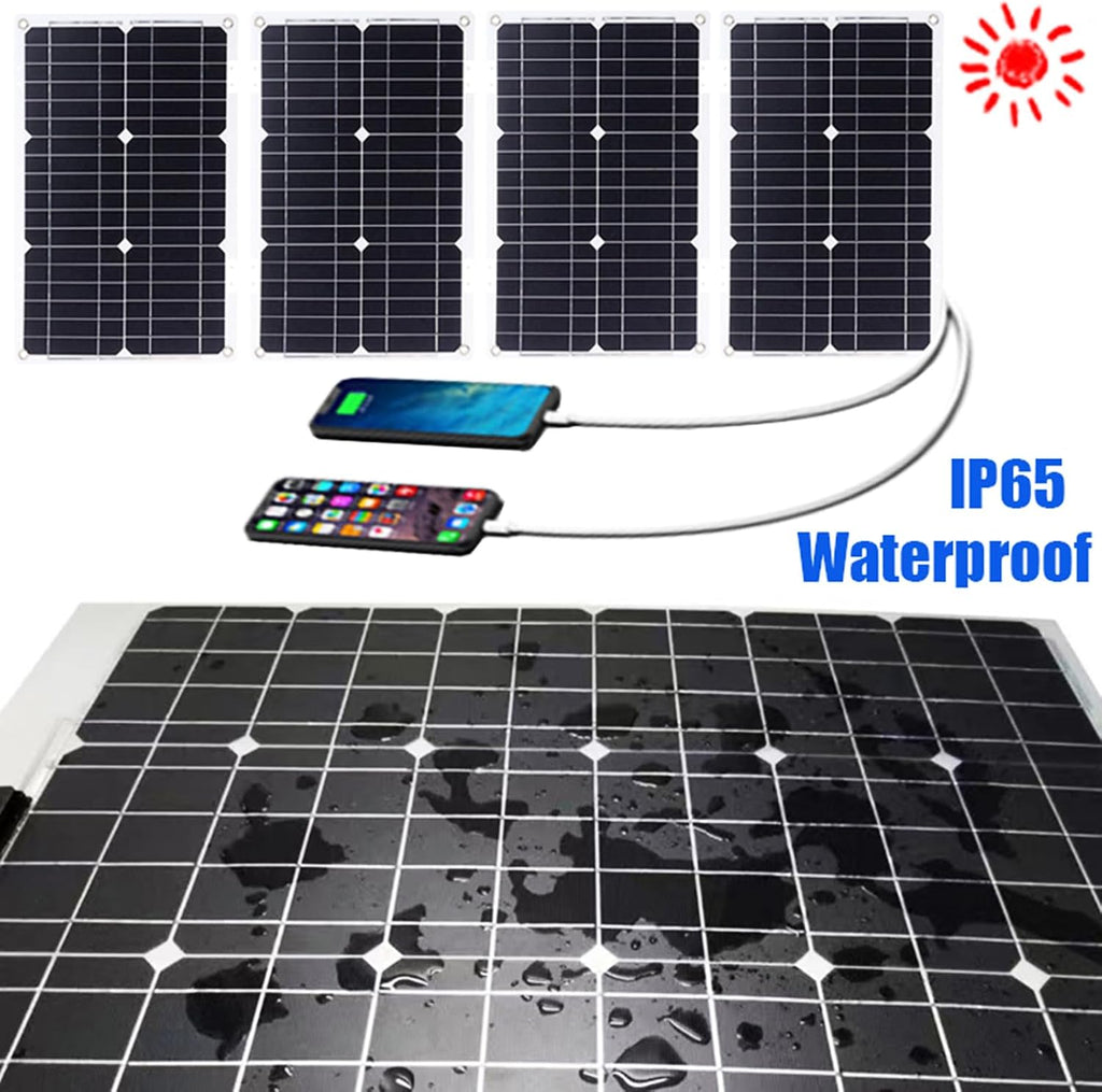 800W Off-Grid Solar Panel Kit with 50A Charge Controller - Waterproof Solar Solution for RVs and Campers(100W)