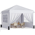 10x10 Pop Up Canopy Tent with Sidewalls, Portable Shelter,White