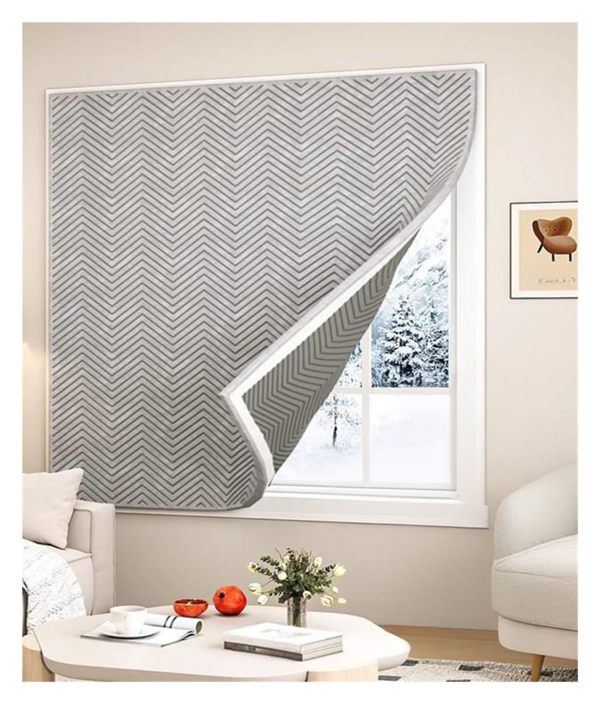 Window Cover for Winter,Winter Window Insulation,Window Insulation Kit Window Blanket Blackout Curtain Panels for Home Office Bedroom(Gray,200x200cm)