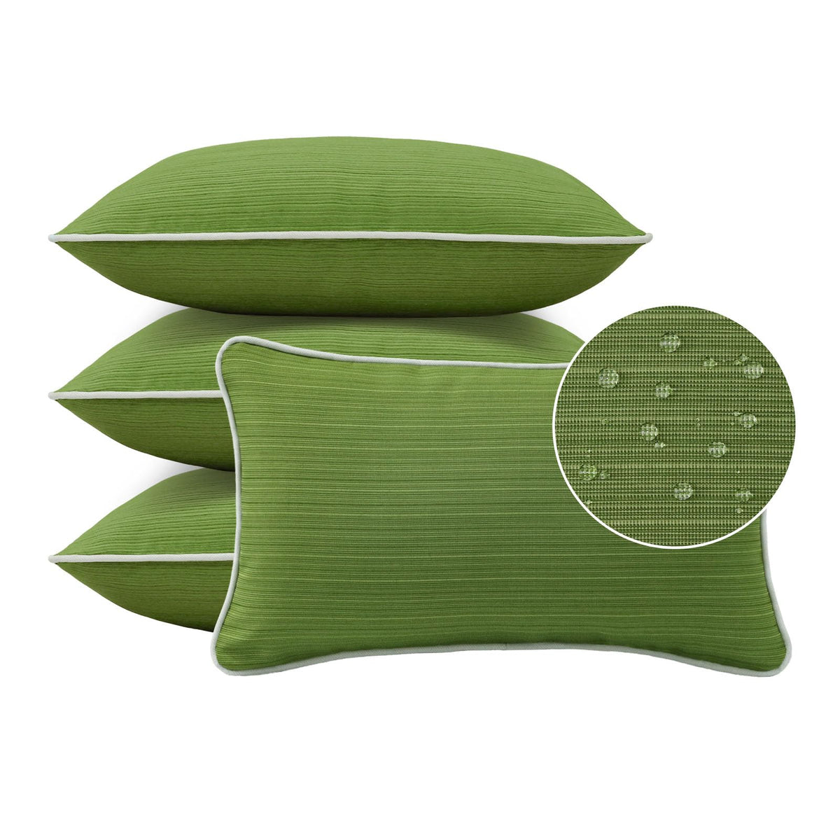 Sunbrella Decorative Outdoor Water Repellent Throw Pillows with Inserts, Set of 4, 18" x18" Pillows for Patio, Backyard, Bed, Couch, and Patio Furniture, Specrtum Pebble