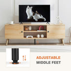 DUMOS TV Stand for 55 60 Inch TV, Entertainment Center with Storage