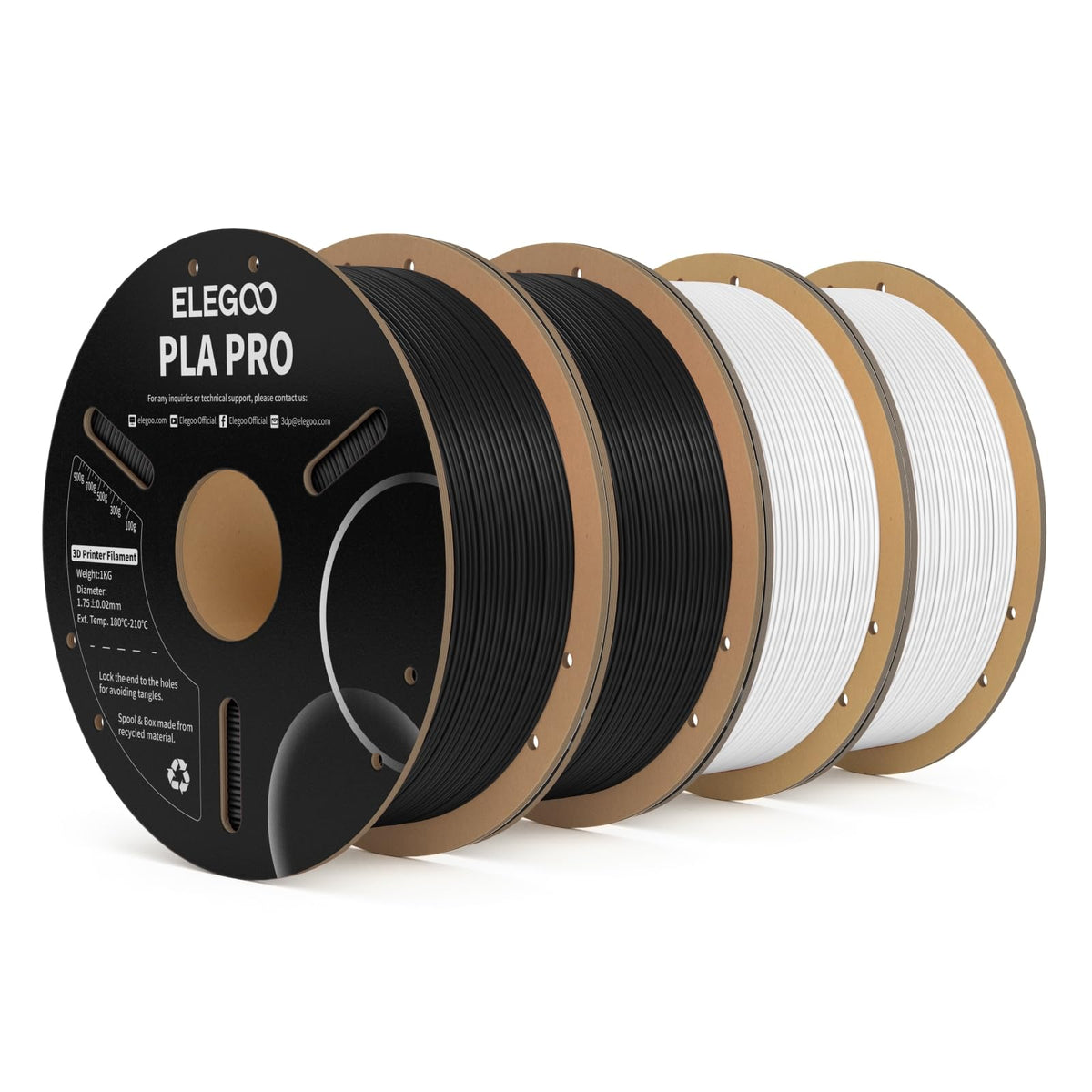 ELEGOO PLA 3D Printer Filament 1.75mm Bundle Multicolors 10KG