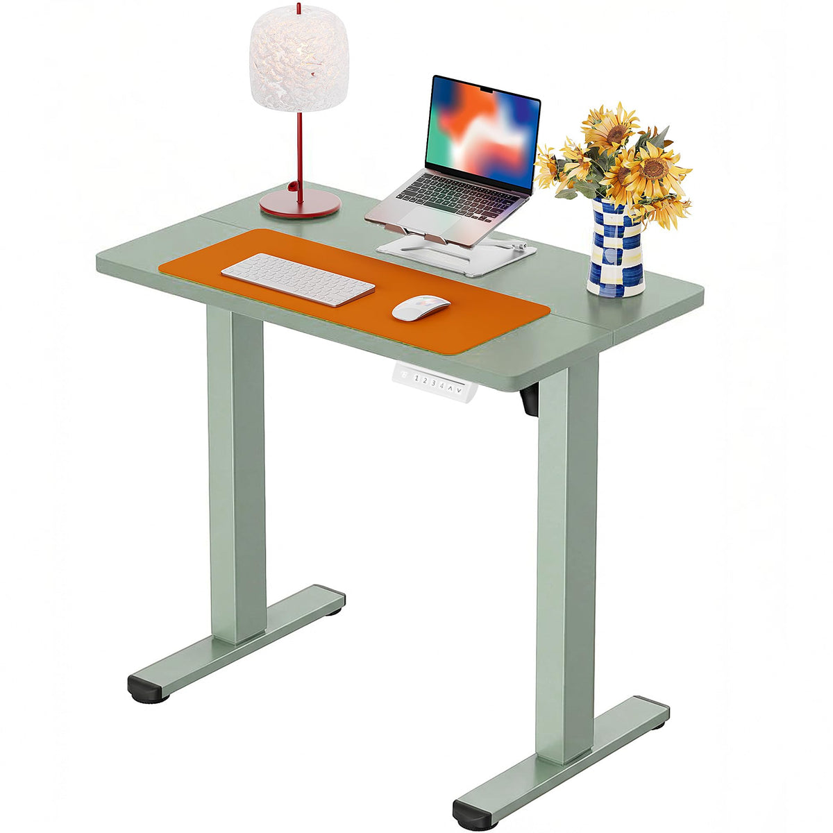 ErGear Height Adjustable Electric Standing Desk, 48 x 24 Inches Sit Stand up Desk, Memory Computer Home Office Desk, Vintage Brown