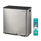 SONGMICS Trash Can, 13 + 6 Gallon Dual-Compartment, Soft-Close Lid