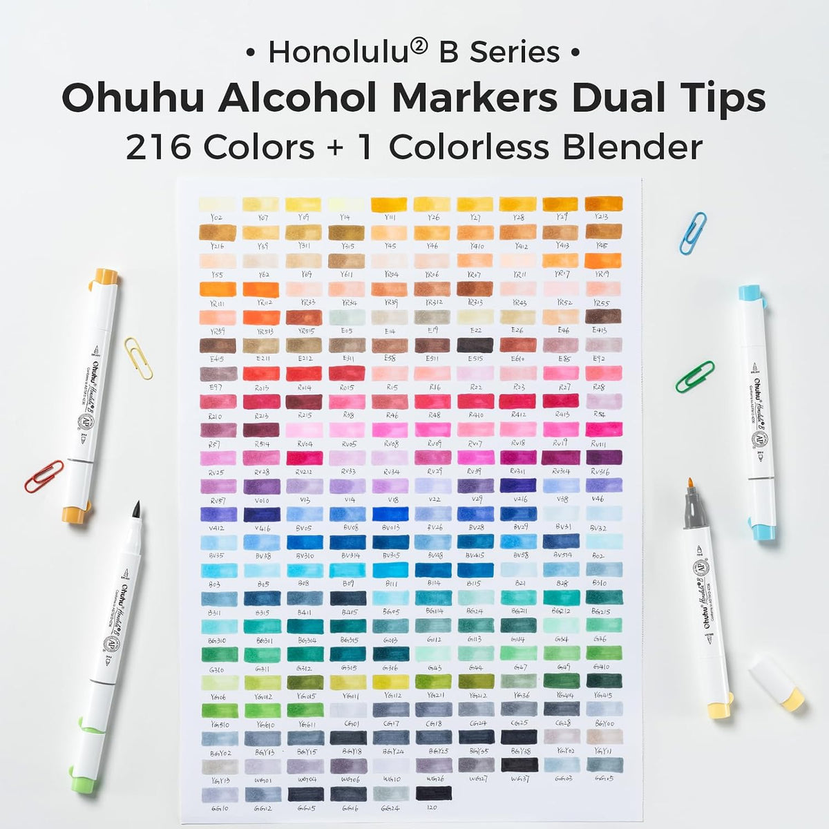 Ohuhu Alcohol Markers Brush&Fine 216-color for Artists Adults Cozy Coloring