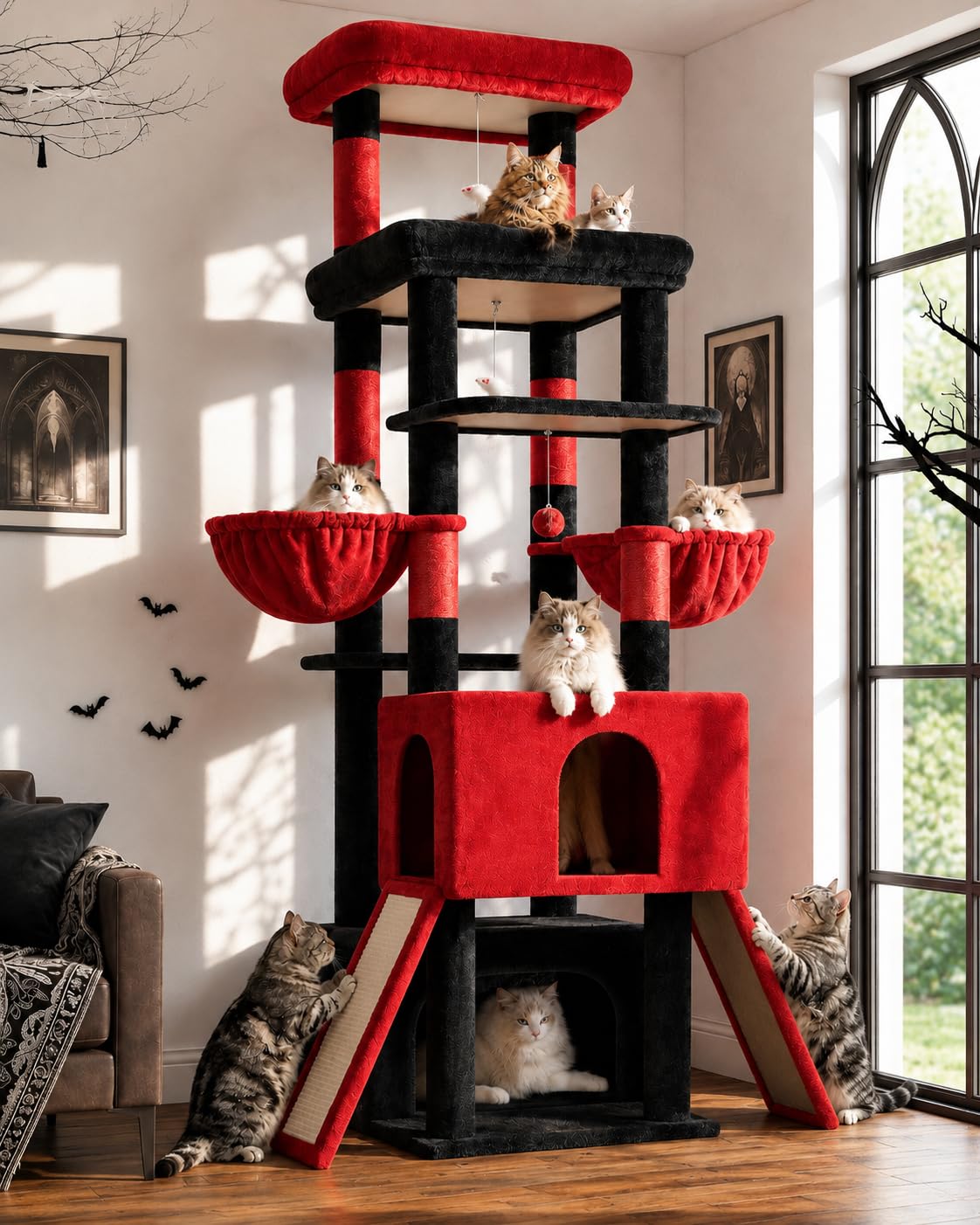 Globlazer Z78 Heavy Duty Cat Tree for 20lbs Large Adult Cats, Beige