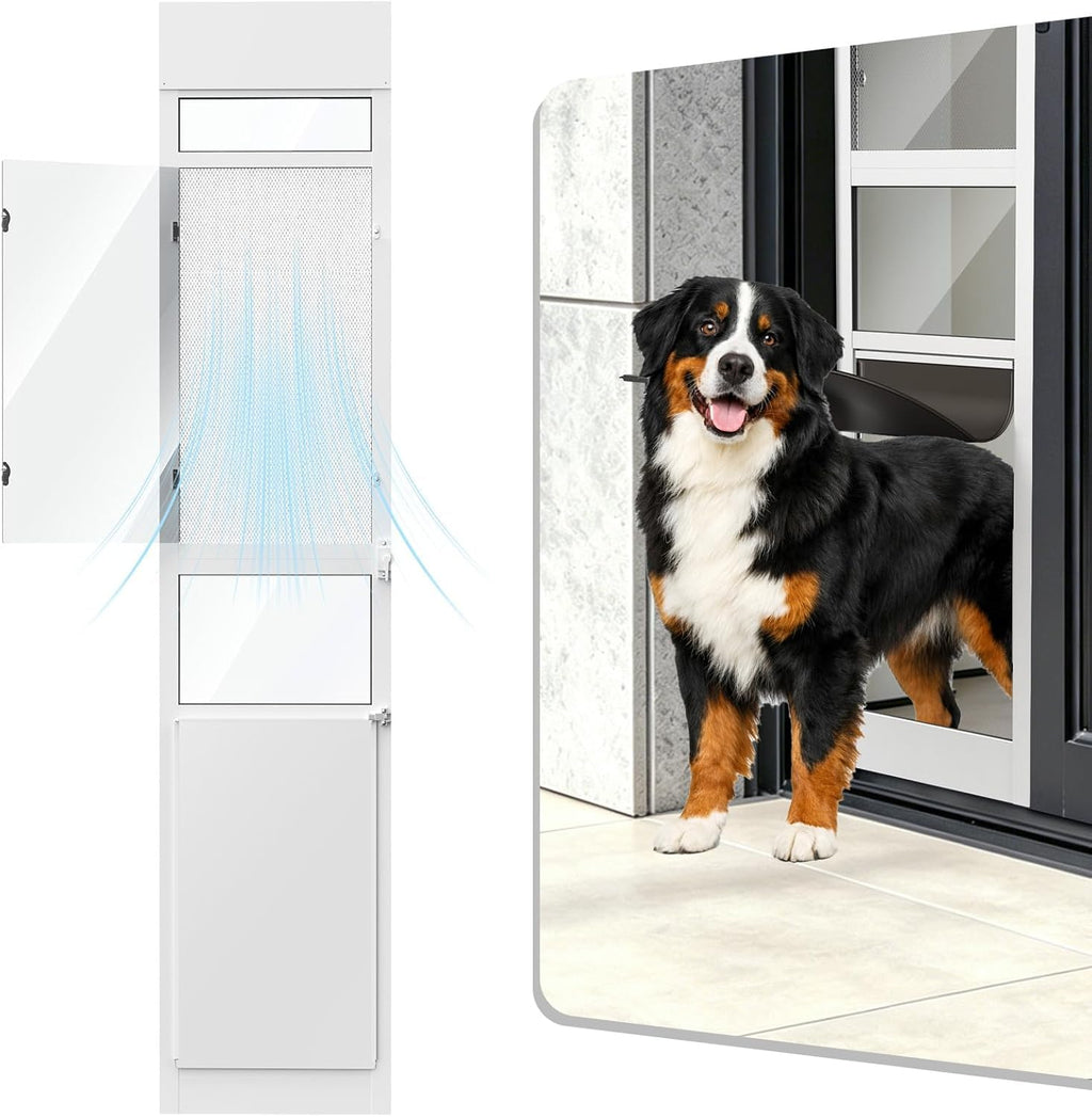 Large Dog Door for Sliding Glass Door with Screen Design, X-Large