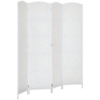 HOMCOM Room Divider 4-Panel, 6FT-Tall Folding Privacy Screen, Natural