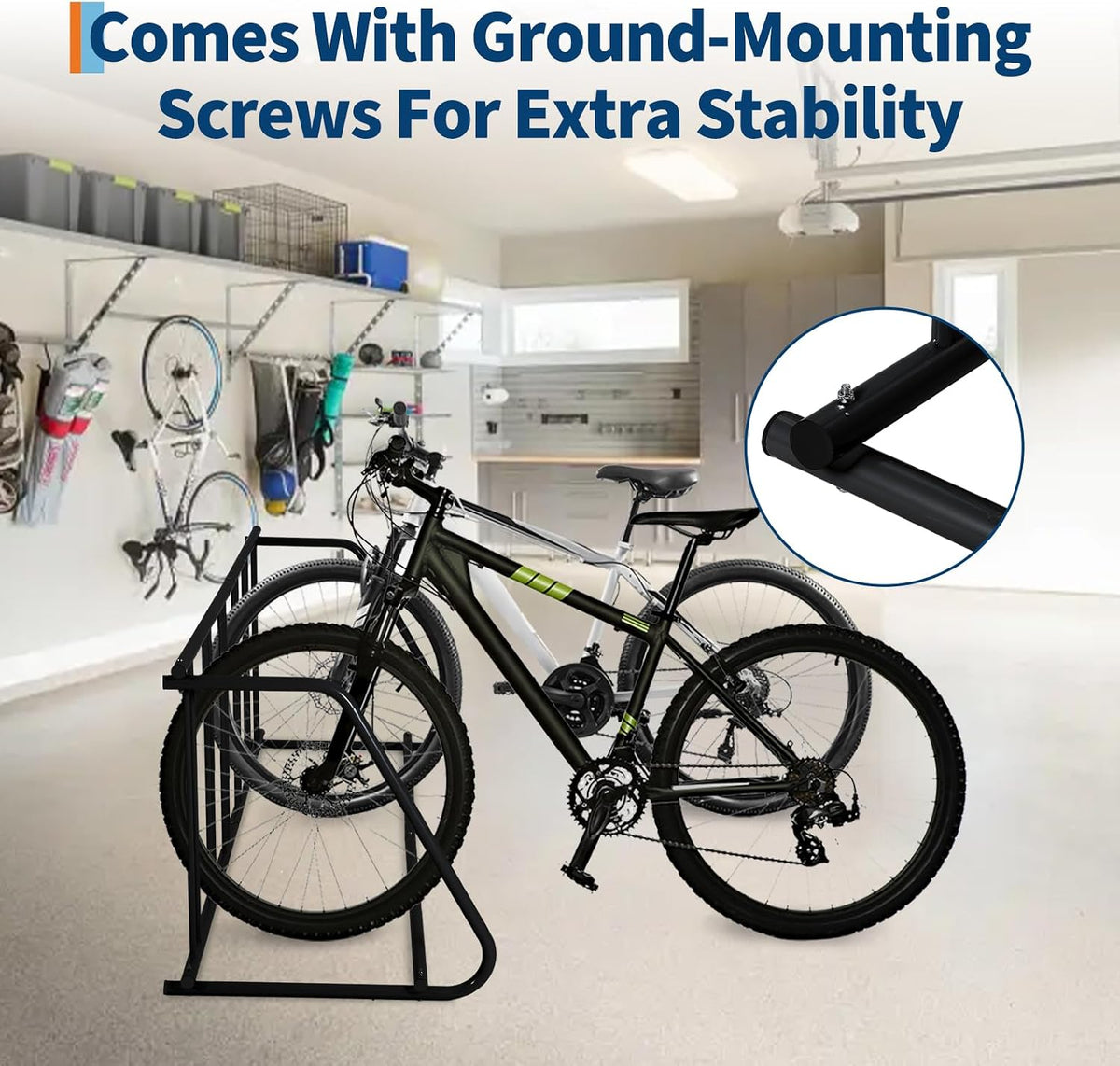 Heavy Duty 12-Bike Floor Rack – Single-Sided Freestanding Metal Stand – 147" Grid Design – for Garage, Indoor, Outdoor Cycle Parking – Easy Assembly – Bike Holder for Events