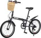 20-Inch Folding Bike for Adults & Teens, 6-Speed Commuter