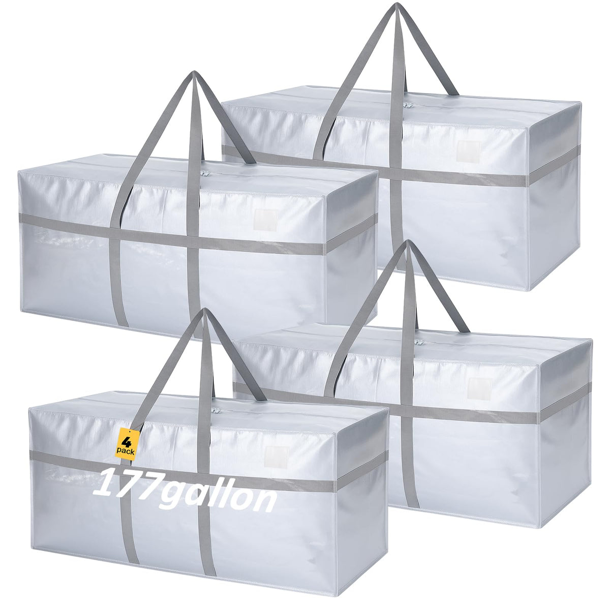 Windyun 4 Pcs 195 Gallon Extra Large Moving Bags XXL Heavy Duty Storage Bag