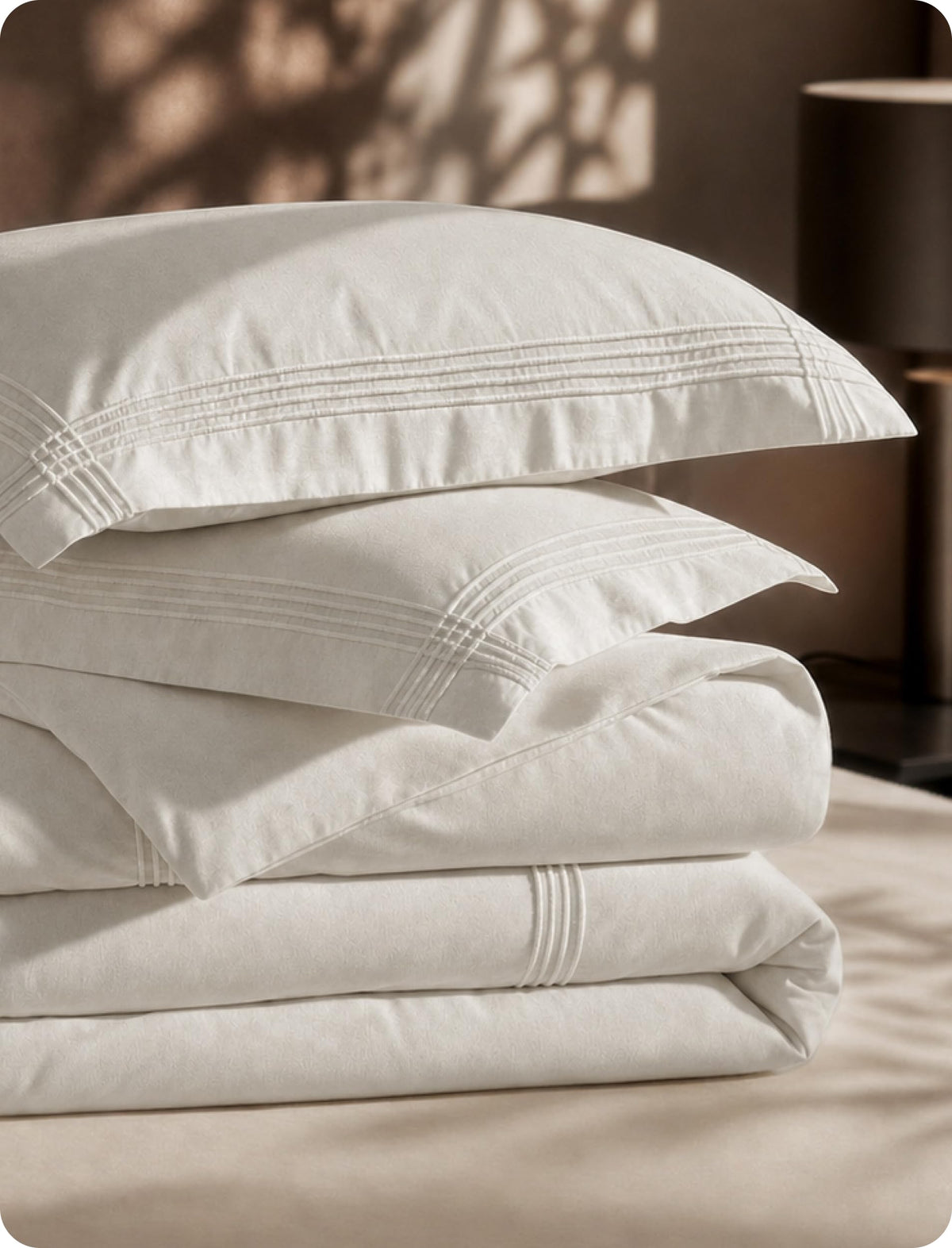 Bedsure PureWoven 100% Cotton Percale Duvet Cover King, Rope Weave, White
