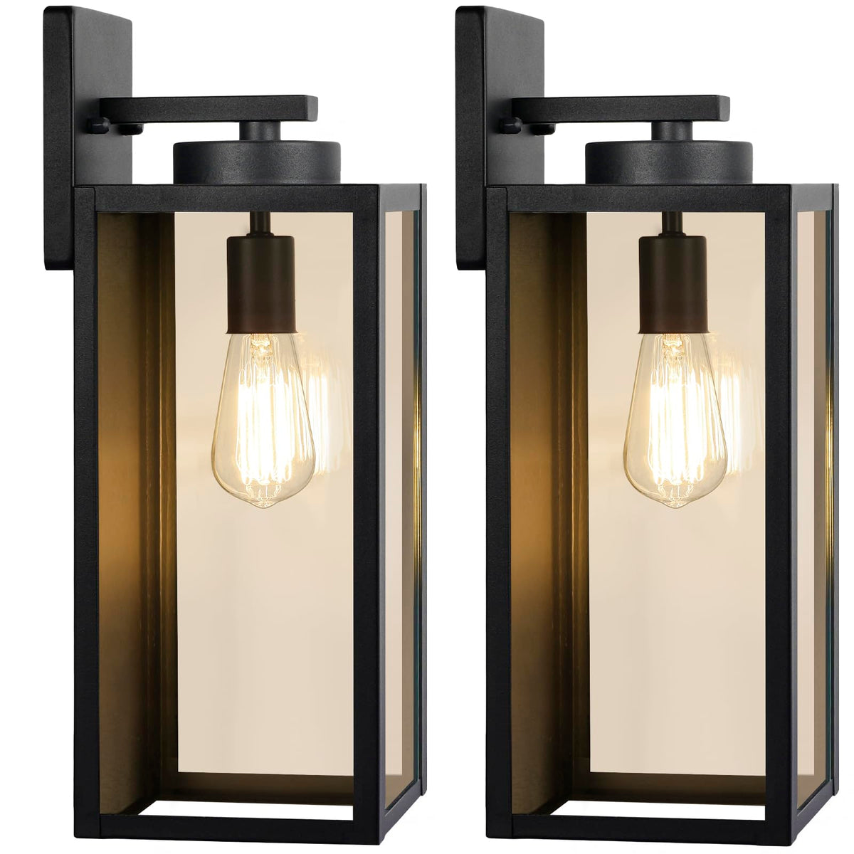 BesLowe 23.9" Extra Large Size Outdoor Wall Light Fixture, Exterior Lighting Fixture Porch Sconce Wall Mounted, Waterproof Outdoor Wall Lantern, Outside Light for House Patio Front Door Garage, Black