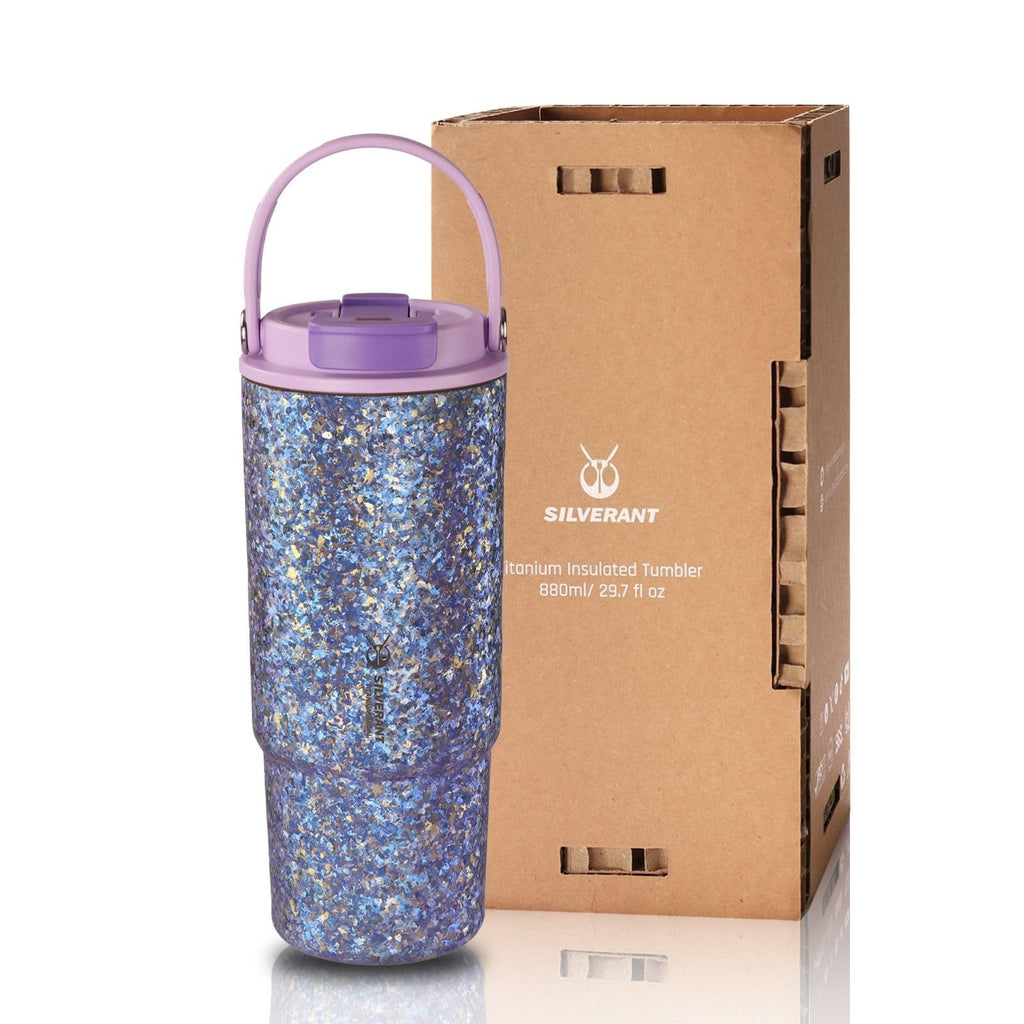 SILVERANT Titanium Insulated Tumbler - 880ml / 29.7 oz -Crystallized Black