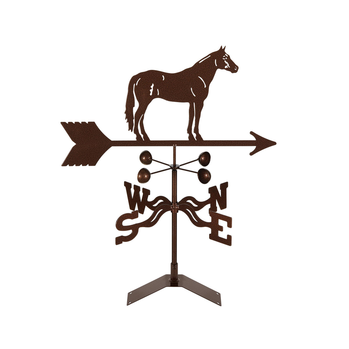 EZ Vane Steel Quarter Horse Weathervane with Wind Cups — Post Mount