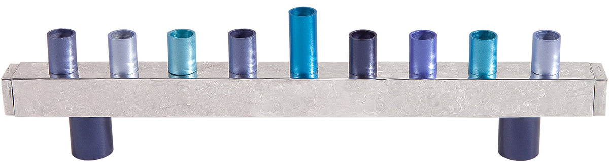 Majestic Giftware Silver-Plated Chanukah Oil Menorah (MN-HA17019B) | Fits Standard Chanukah Oil Cups and Large Candles | Durable & Long-Lasting Quality | Hanukkah Menorah - 3” High