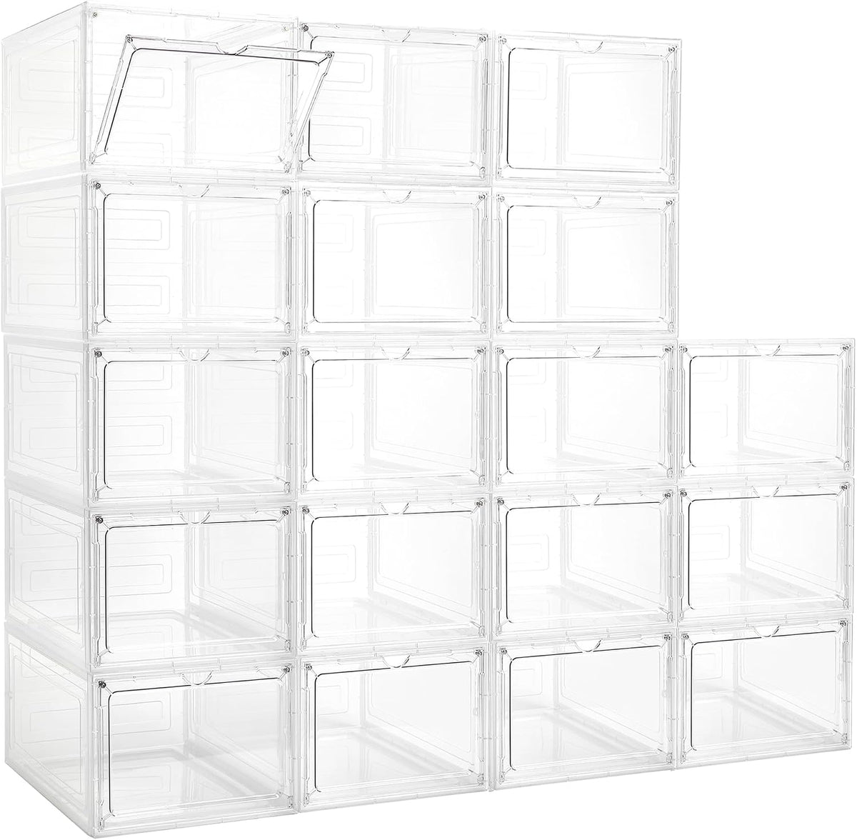 LXLXXL 18 Pack Storage Bins with Lids, 19 Qt Stackable Clear Storage Box