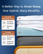 Viscosoft 4 Inch Hybrid Mattress Topper King - Memory Foam & Pillow Top