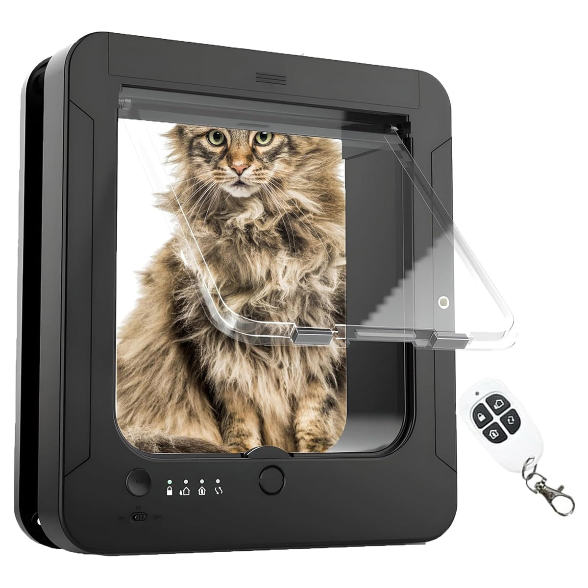 Automatic Pet Door with Microchip Technology Includes 2 Sensor Collars and Remote Ideal for Cats and Small Dogs