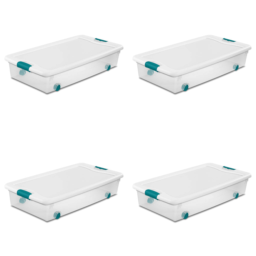 Sterilite Latching Box with Lids for Home and Office, 32 Quart, 6-Pack