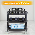 ELAFROS 3-Shelf Heavy Duty Rolling Utility Cart, 32.4 x 18.3 in