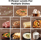 0.7 Cu. Ft. Compact Microwave Oven, 700W, 11 Power Levels, 6 Presets, Child Safety Lock, LED Display, Push-Button Door, Removable 10" Turntable, for Small Kitchen, Dorm & Apartment