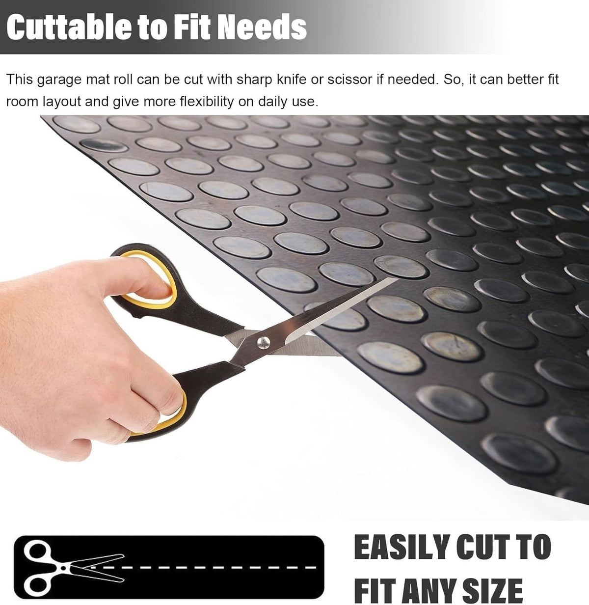 2ft 3ft 4ft 5ft 6ft 10ft Black Non-Slip Rubber Flooring Matting Garage Floor Rubber Mat, Heavy Duty Coin Pattern Rubber Mat, Commercial Rubber Flooring Roll Mats(1.2X3m/4X9.8ft)