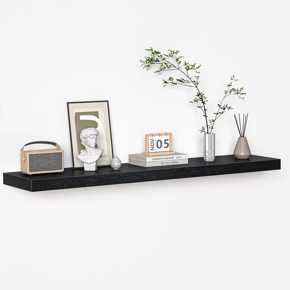Fun Memories Floating Shelves - 2 Pack 12 Inch Rustic Wooden Wall Shelves - Extra Deeper & Thicker Wall Mounted Storage Shelf for Living Room, Kitchen, Farmhouse - 36" W x 12" D x 1.8" H - Brown