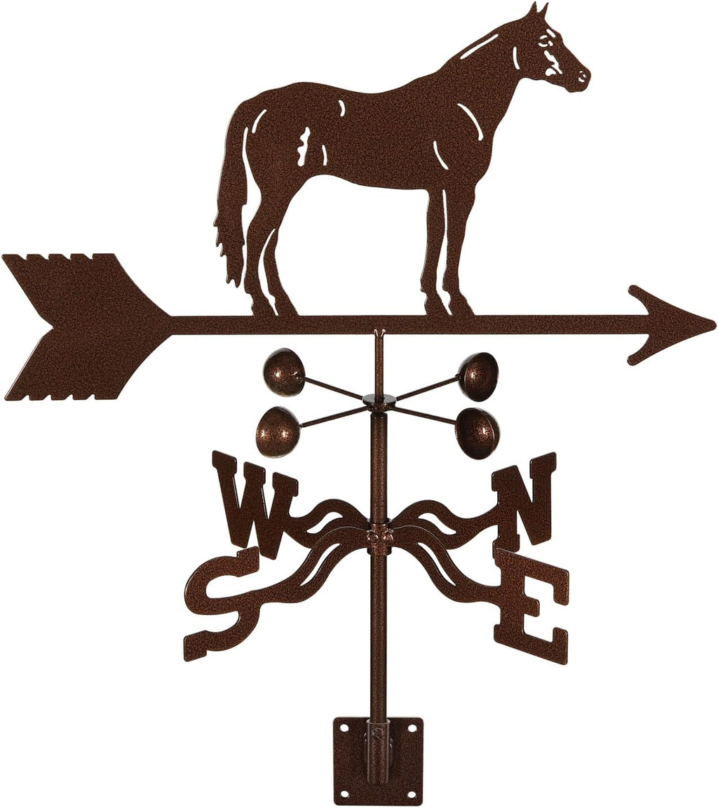 EZ Vane Steel Quarter Horse Weathervane with Wind Cups — Post Mount