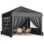 10x10 Pop Up Canopy Tent with Sidewalls, Portable Shelter,White