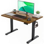 Claiks Electric Height Adjustable Standing Desk, 48x24 Inch, Deep Black