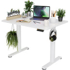 Claiks Electric Height Adjustable Standing Desk, 48x24 Inch, Nature