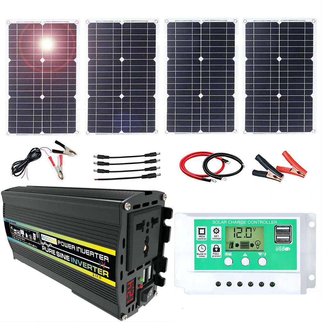 800W Off-Grid Solar Panel Kit with 50A Charge Controller - Waterproof Solar Solution for RVs and Campers(100W)